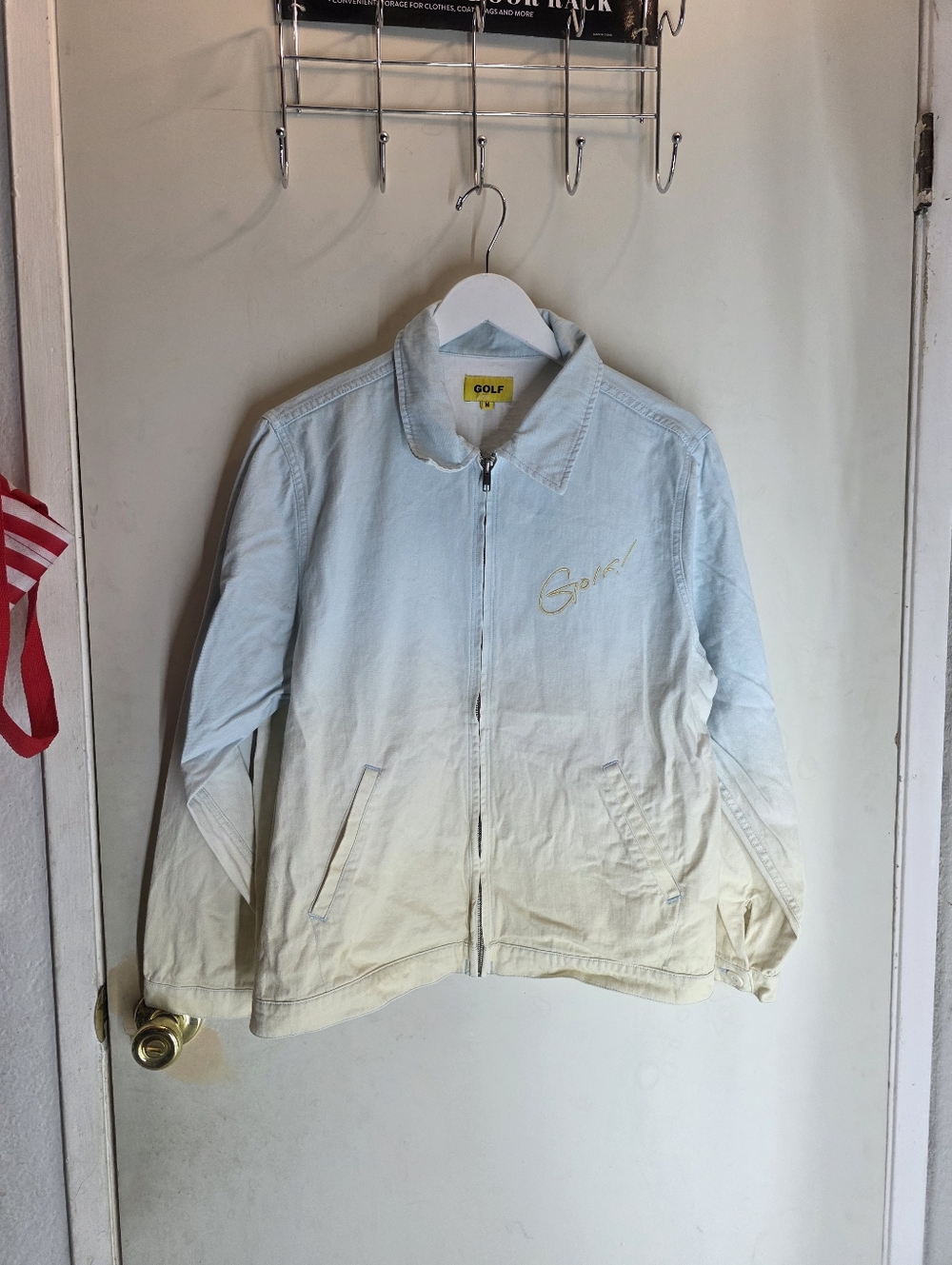 Golf Wang Men's "THE Shit  DONT STOP" Jacket Gradient Blue/Yellow Size Medium